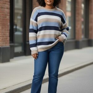 NWT Classic Blue And Cream Sweater 2x PLUS